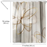 71x74 Abstract Shower Curtain with 12 Metal Grommets | Transparent Beauty