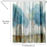 71x74 Abstract Shower Curtain with 12 Metal Grommets | Misty Meadow