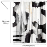 71x74 Abstract Shower Curtain with 12 Metal Grommets | Monochrome