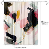 71x74 Abstract Shower Curtain with 12 Metal Grommets | Modern Bold Design