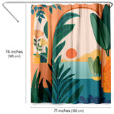 71x74 Boho Shower Curtain with 12 Metal Grommets | Ocean View