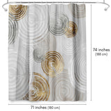 71x74 Abstract Shower Curtain with 12 Metal Grommets | Circular Design