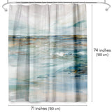 71x74 Abstract Shower Curtain with 12 Metal Grommets | Midnight Clear