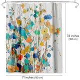 71x74 Floral Shower Curtain with 12 Metal Grommets | Botanical Design