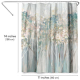71x74 Abstract Shower Curtain with 12 Metal Grommets | Woodland-Inspired Design
