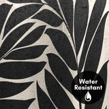 71x74 Botanical Shower Curtain with 12 Metal Grommets | Black Seagrass Shapes