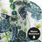 71x74 Sea Turtle Shower Curtain with 12 Metal Grommets | Green