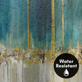 71x74 Abstract Shower Curtain with 12 Metal Grommets | Blue Batik