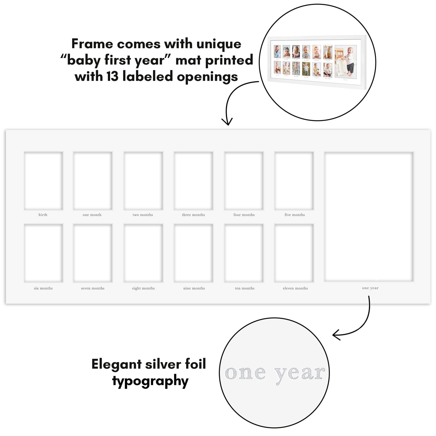 Wood Picture Frame | Horizontal and Vertical Wall Display | Modern Art Decor