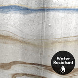 71x74 Abstract Shower Curtain with 12 Metal Grommets | Navy and Cream