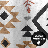 71x74 Boho Shower Curtain with 12 Metal Grommets | Geometric Design