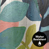 71x74 Abstract Shower Curtain with 12 Metal Grommets | Vibrant Botanical Design