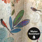 71x74 Abstract Shower Curtain with 12 Metal Grommets | Colorful Botanical Design