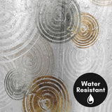 71x74 Abstract Shower Curtain with 12 Metal Grommets | Circular Design