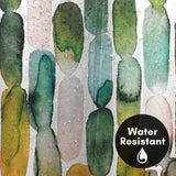 71x74 Abstract Shower Curtain with 12 Metal Grommets | Watercolor Strokes