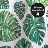 71x74 Botanical Shower Curtain with 12 Metal Grommets | Tropical Leaves