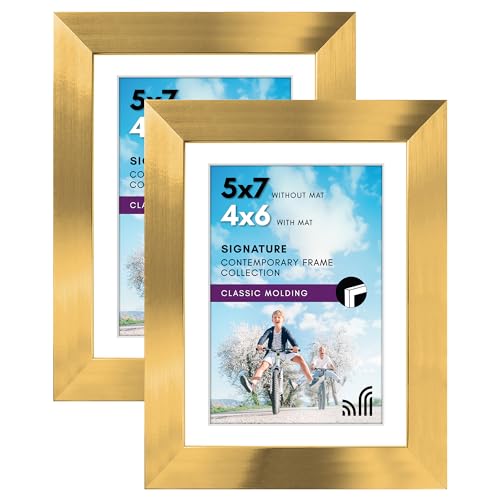 Americanflat Picture Frame | Includes Mat | 4 Multipack | Classic Molding | Signature Collection