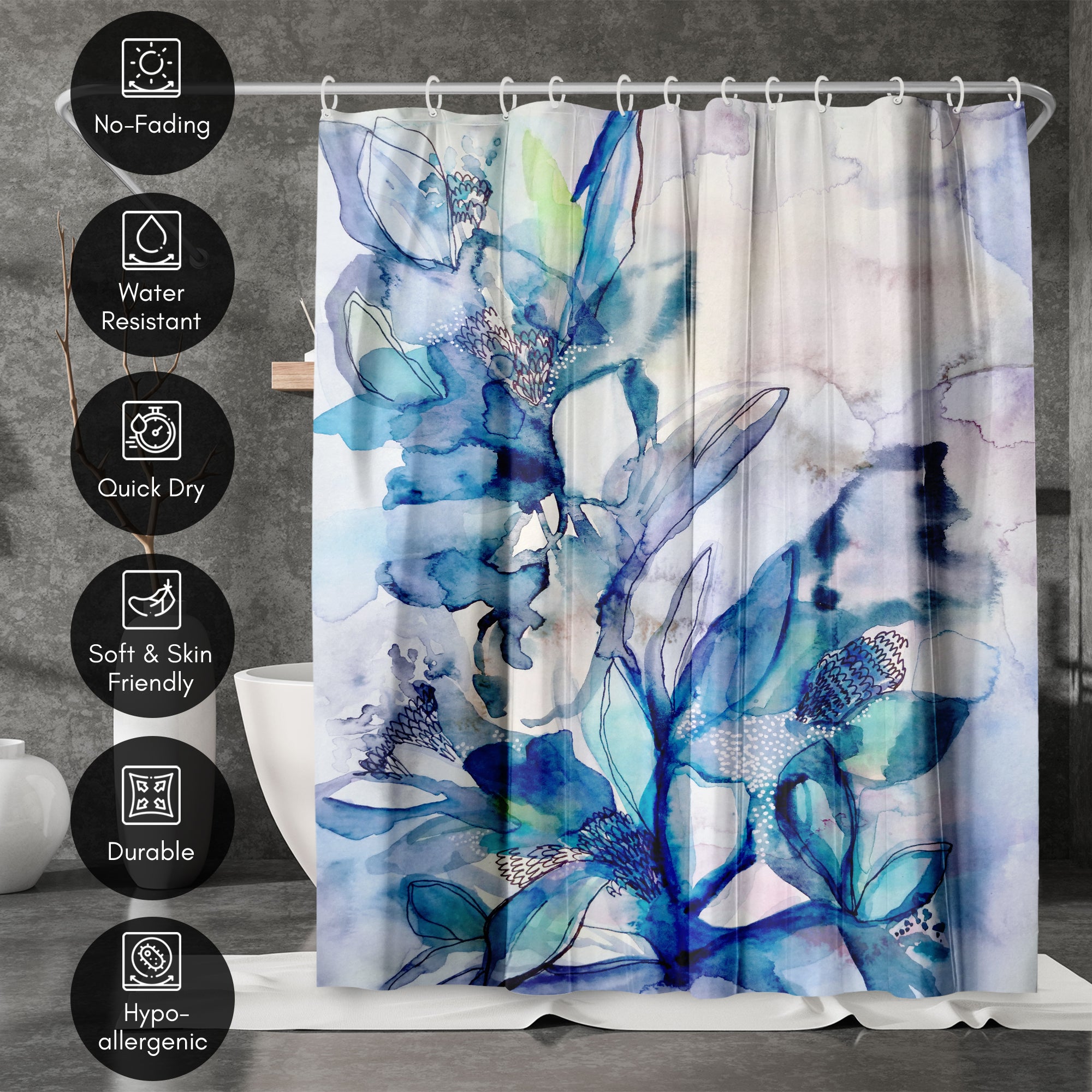 Designs Direct Linear Waves Shower Curtain in Teal 71X74 deals