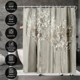 71x74 Decorative Shower Curtain with 12 Metal Grommets | Nature-Inspired Design