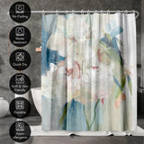 71x74 Abstract Shower Curtain with 12 Metal Grommets | Blissful Peony