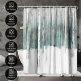 71x74 Abstract Shower Curtain with 12 Metal Grommets | Winters Trail