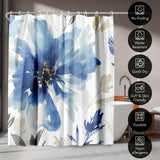 71x74 Abstract Shower Curtain with 12 Metal Grommets | Floral Design