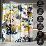 71x74 Abstract Shower Curtain with 12 Metal Grommets | Colorful Artistic Design
