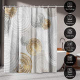 71x74 Abstract Shower Curtain with 12 Metal Grommets | Circular Design