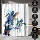 71x74 Sea Turtle Shower Curtain with 12 Metal Grommets