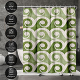 71x74 Abstract Shower Curtain with 12 Metal Grommets | Retro Waves