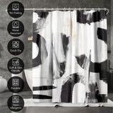 71x74 Abstract Shower Curtain with 12 Metal Grommets | Monochrome