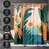 71x74 Boho Shower Curtain with 12 Metal Grommets | Ocean View