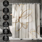 71x74 Abstract Shower Curtain with 12 Metal Grommets | Transparent Beauty