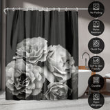 71x74 Floral Shower Curtain with 12 Metal Grommets | Moody Roses