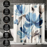 71x74 Floral Shower Curtain with 12 Metal Grommets | Blissful Blue