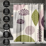 71x74 Abstract Shower Curtain with 12 Metal Grommets | Bold Floral Design