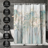71x74 Abstract Shower Curtain with 12 Metal Grommets | Woodland-Inspired Design