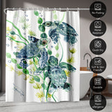 71x74 Sea Turtle Shower Curtain with 12 Metal Grommets | Green