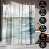 71x74 Abstract Shower Curtain with 12 Metal Grommets | Midnight Clear