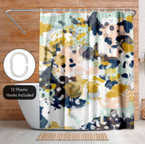 71x74 Abstract Shower Curtain with 12 Metal Grommets | Colorful Artistic Design