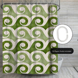 71x74 Abstract Shower Curtain with 12 Metal Grommets | Retro Waves
