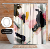 71x74 Abstract Shower Curtain with 12 Metal Grommets | Modern Bold Design