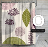 71x74 Abstract Shower Curtain with 12 Metal Grommets | Bold Floral Design