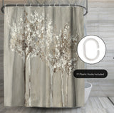 71x74 Decorative Shower Curtain with 12 Metal Grommets | Nature-Inspired Design