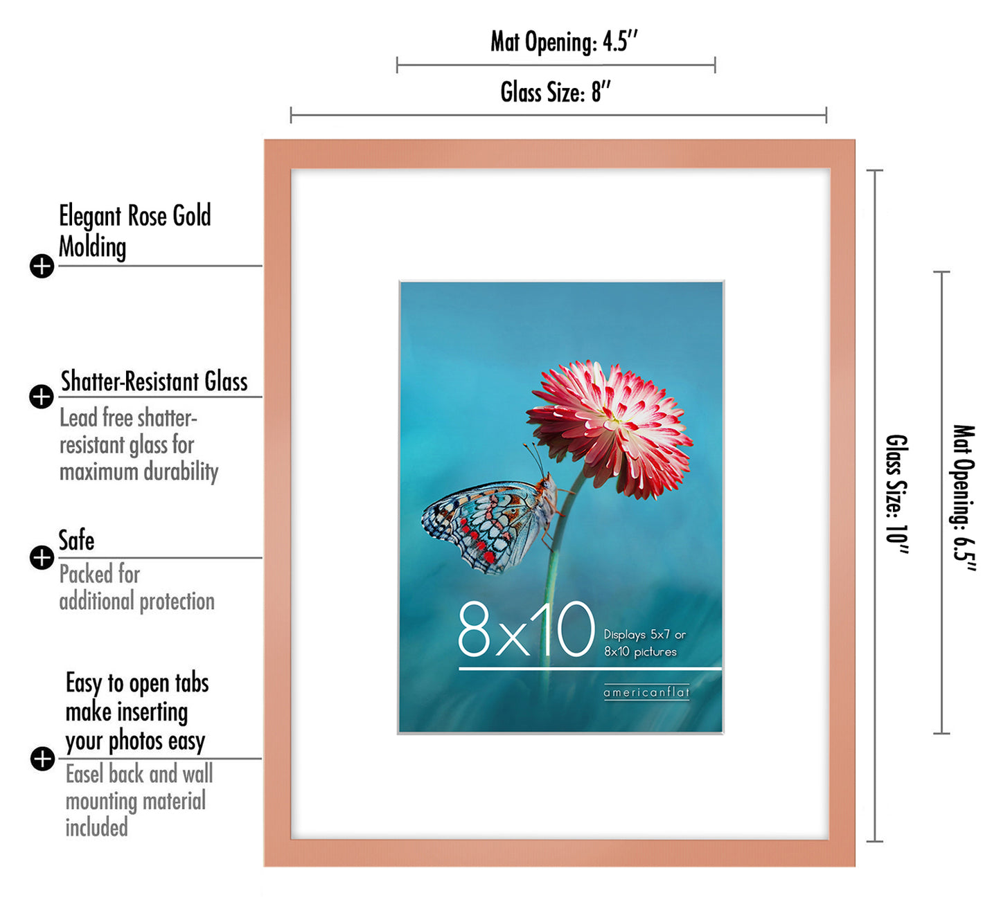 Aluminum Picture Frame | Brooklyn Portrait Collection |Modern - Premium Quality
