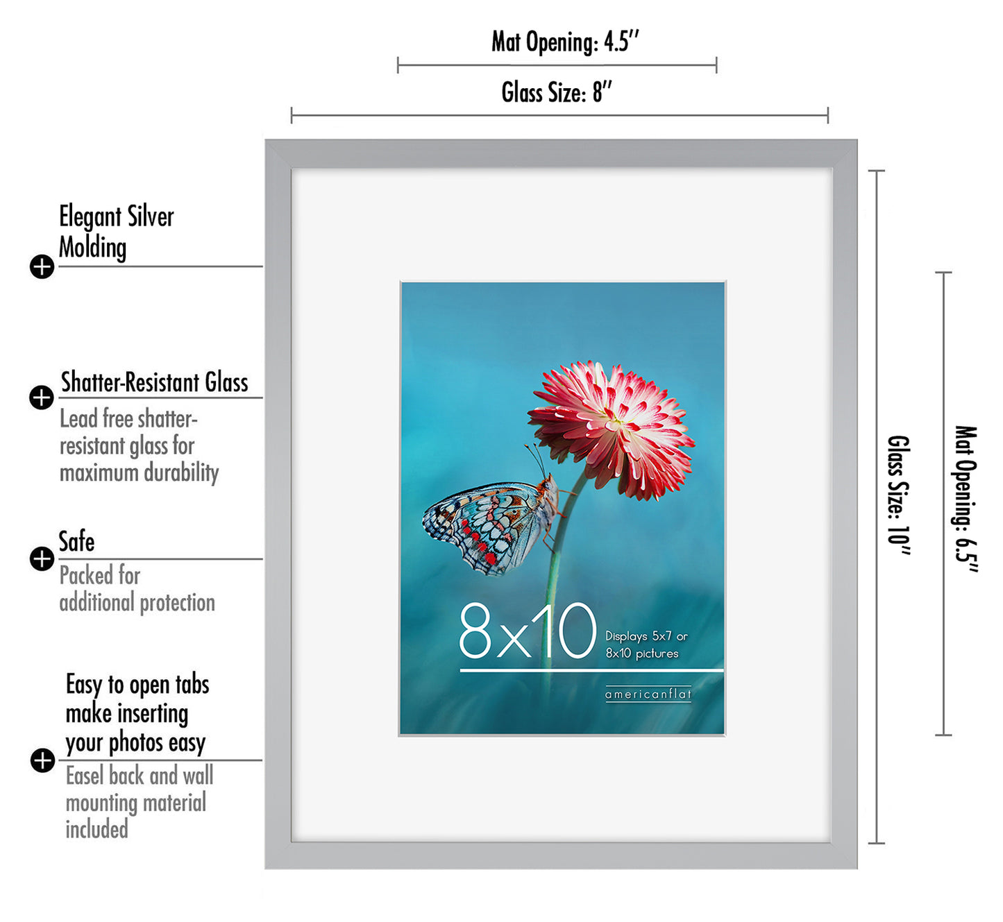 Aluminum Picture Frame | Brooklyn Portrait Collection |Modern - Premium Quality
