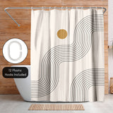 71x74 Abstract Shower Curtain with 12 Metal Grommets | Geometric Lines