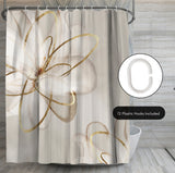 71x74 Abstract Shower Curtain with 12 Metal Grommets | Transparent Beauty