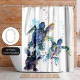71x74 Sea Turtle Shower Curtain with 12 Metal Grommets