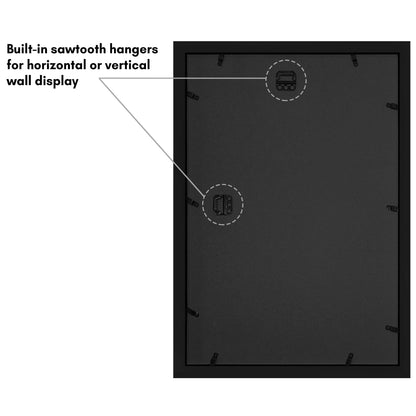 Americanflat Double Picture Frame | CF1218BLK2810| Shatter-Resistant Glass